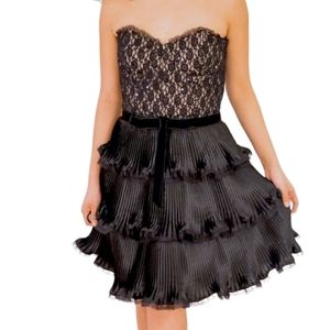 Elegant Black Lace Tiered Dress